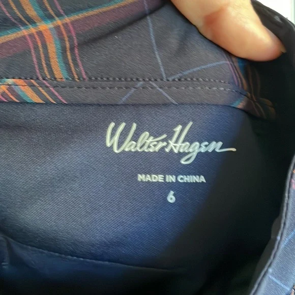 NWT Walter Hagen Womens Navy Plaid Ankle Golf Style Pants - Picture 7 of 8